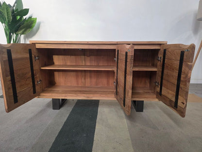 BFW-NEW-00754 Grade-B Big Furniture Warehouse Live Edge 3 Door Large Solid Acacia Sideboard RRP £600