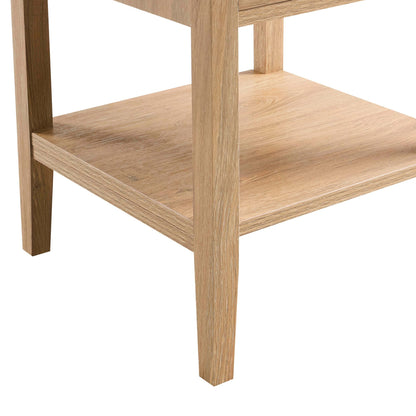 DUS-GOL-03176 Grade-B Dusk Nell 1 Drawer Nightstand - Light Wood RRP £69