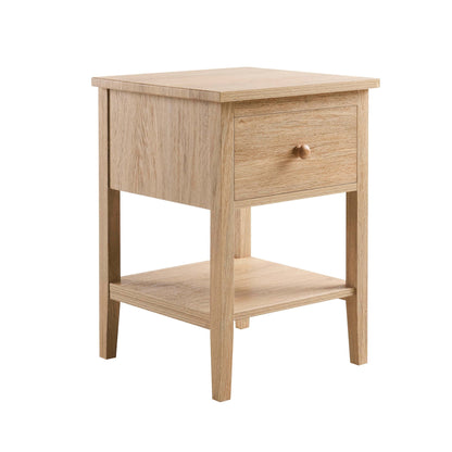 DUS-GOL-03176 Grade-B Dusk Nell 1 Drawer Nightstand - Light Wood RRP £69