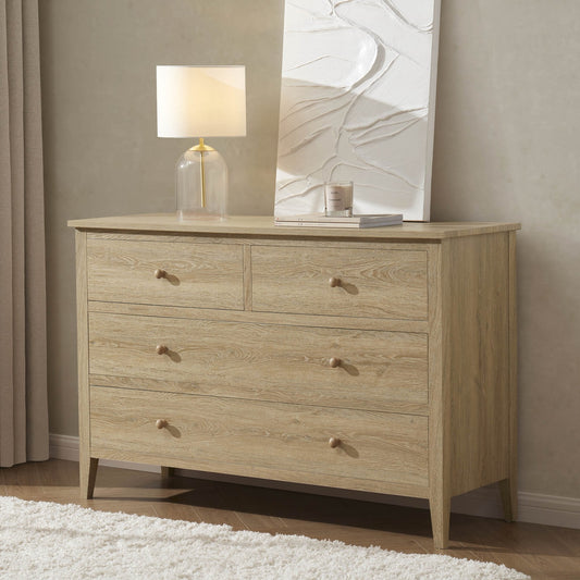 DUS-CC2-03094 Grade-B Dusk Nell 4 Drawer Chest - Light Wood RRP £209.00