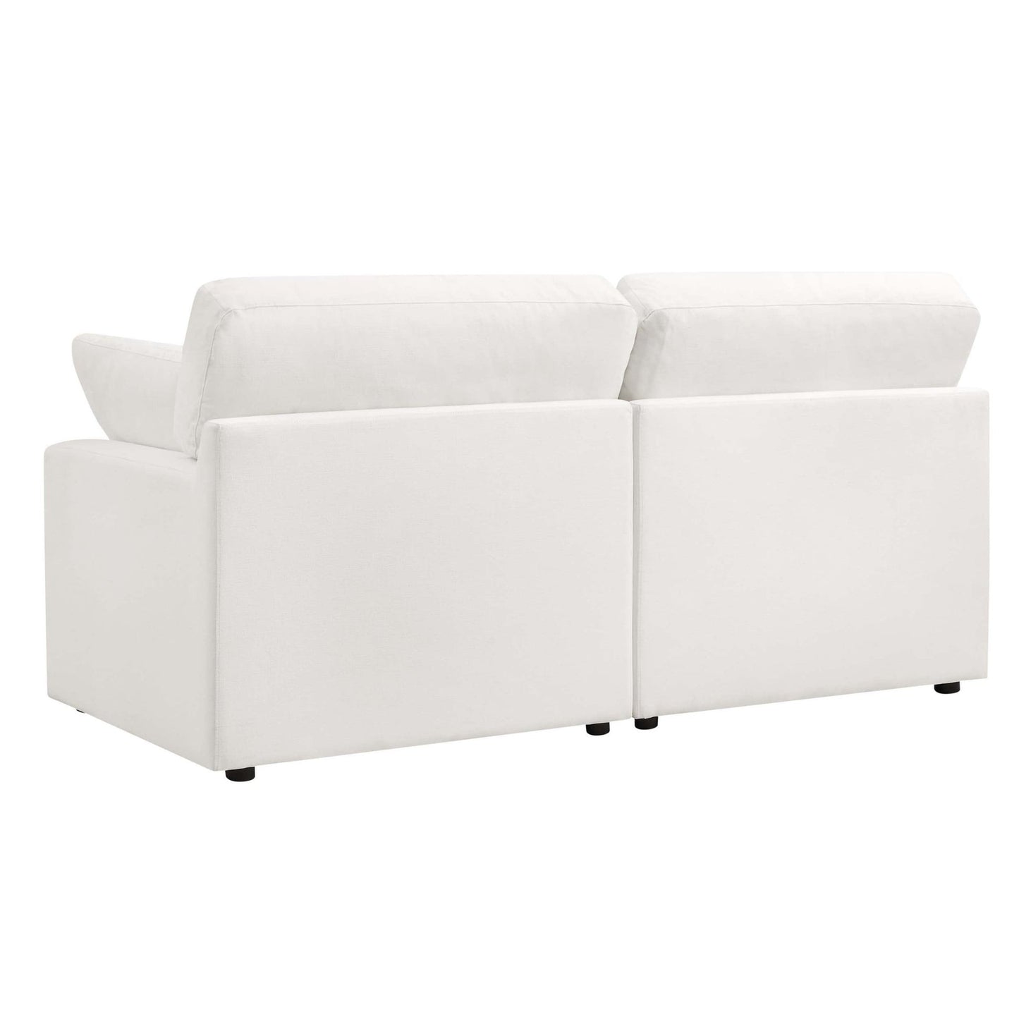 DUS-CC2-02428 Grade-C2 Dusk Cairo Feather 2 Seater Sofa + Pouffe - Vanilla RRP £960.00