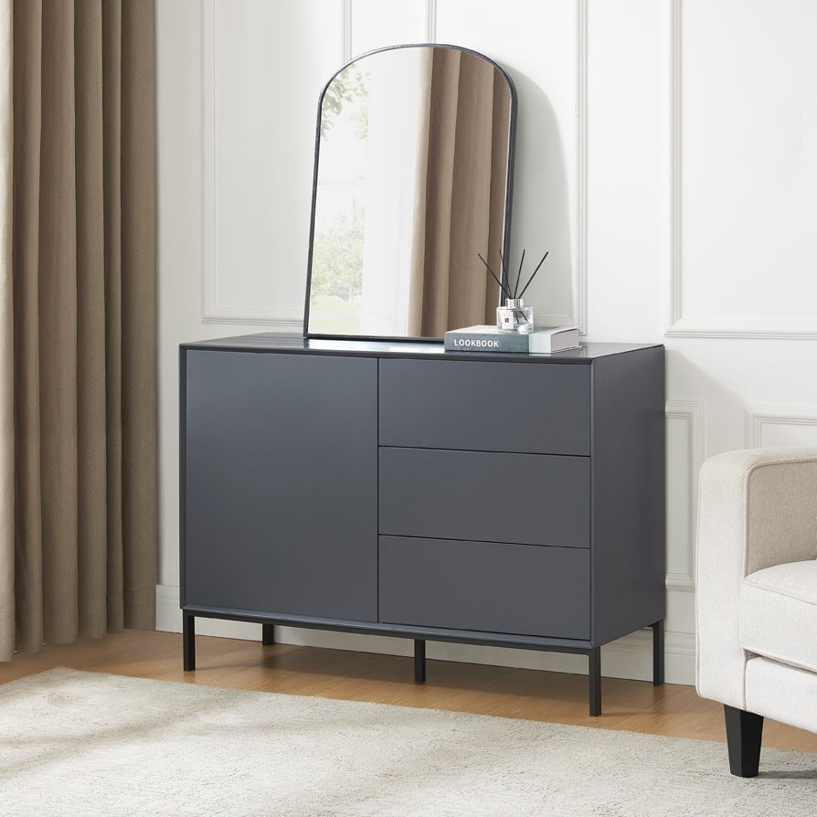 DUS-GOL-06198 Grade-B Dusk Nova Small Sideboard with Drawers - Charcoal RRP £189