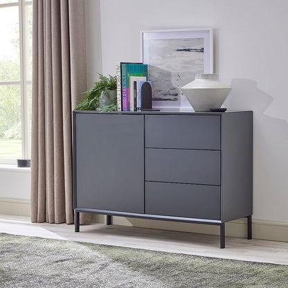 DUS-GOL-05865 Grade-B Dusk Nova Small Sideboard with Drawers - Charcoal RRP £189