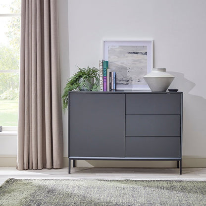 DUS-GOL-06198 Grade-B Dusk Nova Small Sideboard with Drawers - Charcoal RRP £189