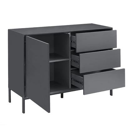 DUS-GOL-03533 Grade-B Dusk Nova Small Sideboard with Drawers - Charcoal RRP £189