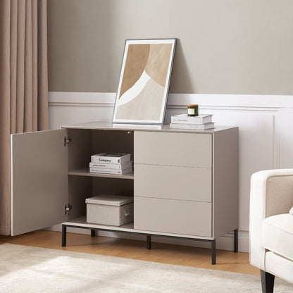 DUS-CC2-04089 Grade-B Dusk Nova Small Sideboard with Drawers - Taupe RRP £142.00