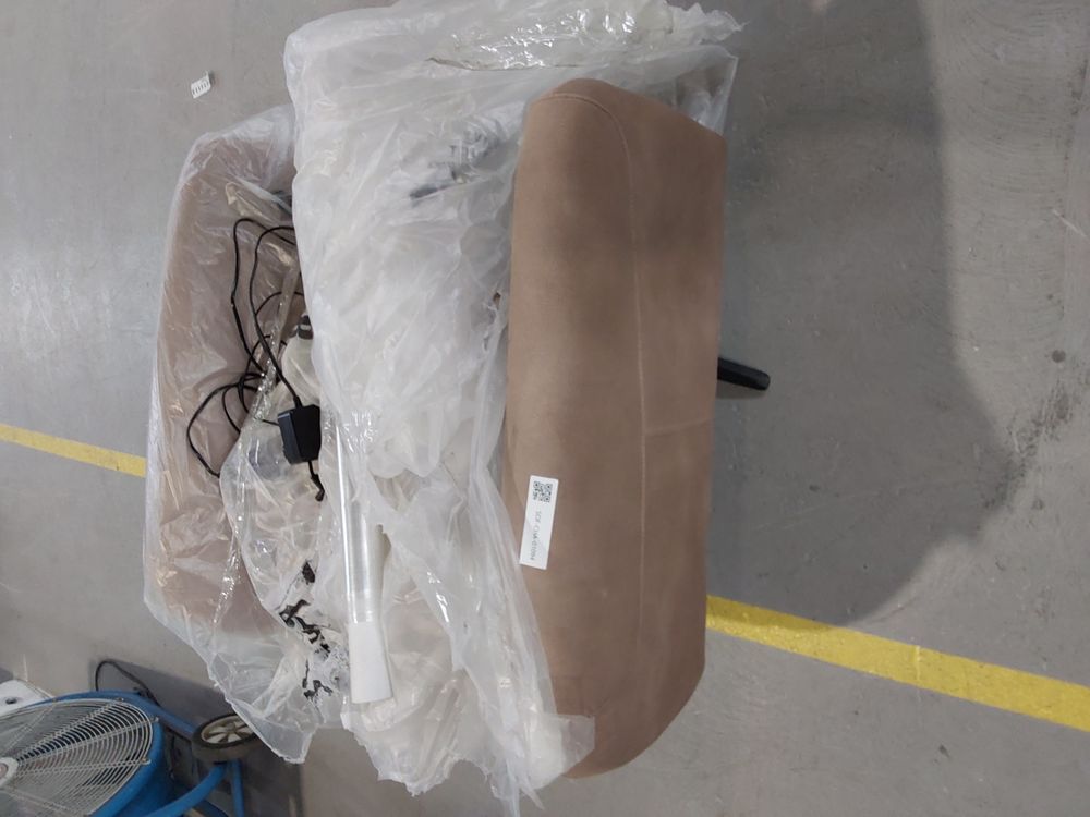 SOF-CHA-01094 Grade-DOA Sofology Monroe Armchair Lifestyle Mottled Fabric Latte Power Recliner RRP £799