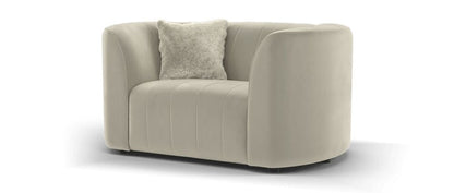 SOF-CHA-01129 Grade-BER Sofology The Fitzrovia Armchair in Matt Velvet Stone Mix Without Trim RRP £519