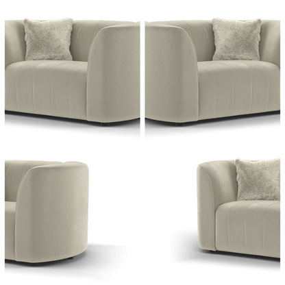 SOF-CHA-01129 Grade-BER Sofology The Fitzrovia Armchair in Matt Velvet Stone Mix Without Trim RRP £519