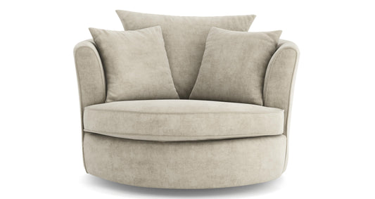 DFS-UPH-03599 Grade-C0 DFS Orka Large Swivel Chair Plaza Silver RRP £699
