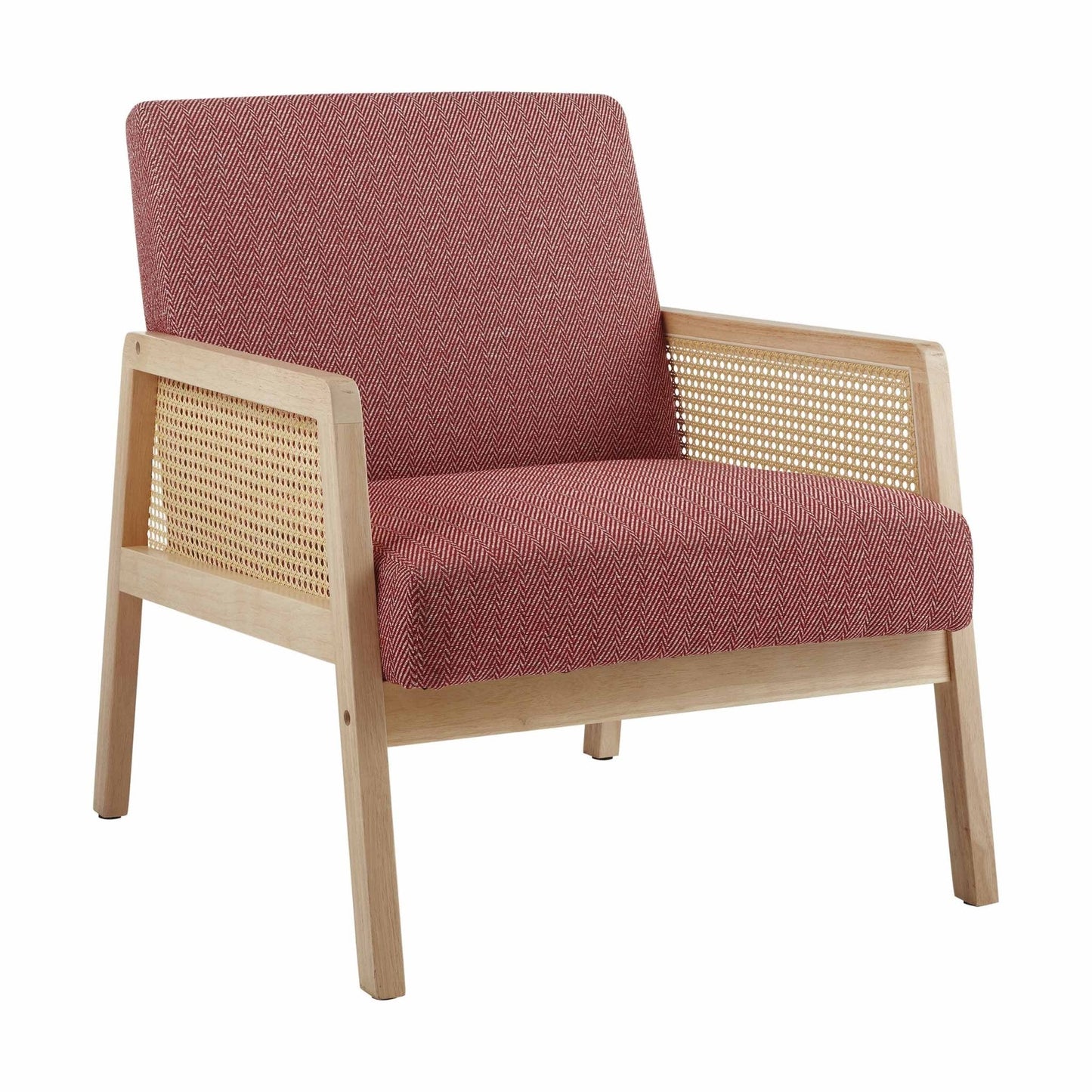 DUS-GOL-05044 Grade-B Dusk Orla Accent Chair - Berry Chevron RRP £197