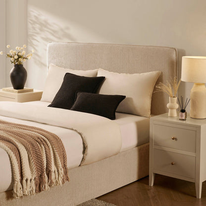 DUS-CC2-03996 Grade-B Dusk Oslo Double Ottoman Storage Bed - Textured Oatmeal RRP £319.00