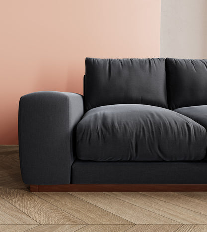 SWO-AP-36586 Grade-BER Denver Right Hand Corner Sofa in Plain Ebony Dark Feet RRP £4039