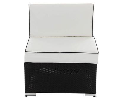 Grade-A Rattan Direct Florida 6 Piece Corner Sofa Set in Black and Vanilla RRP £1089