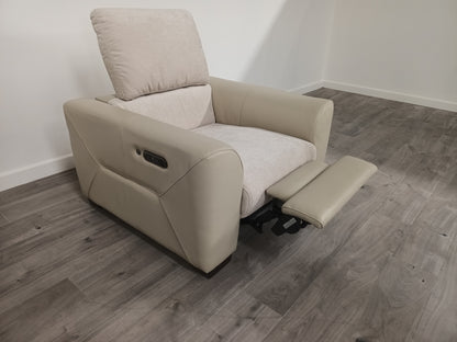 DFS-HO2-02897 Grade-B DFS Labelle Power Recliner Armchair with Lighting Pearl Combination RRP £999