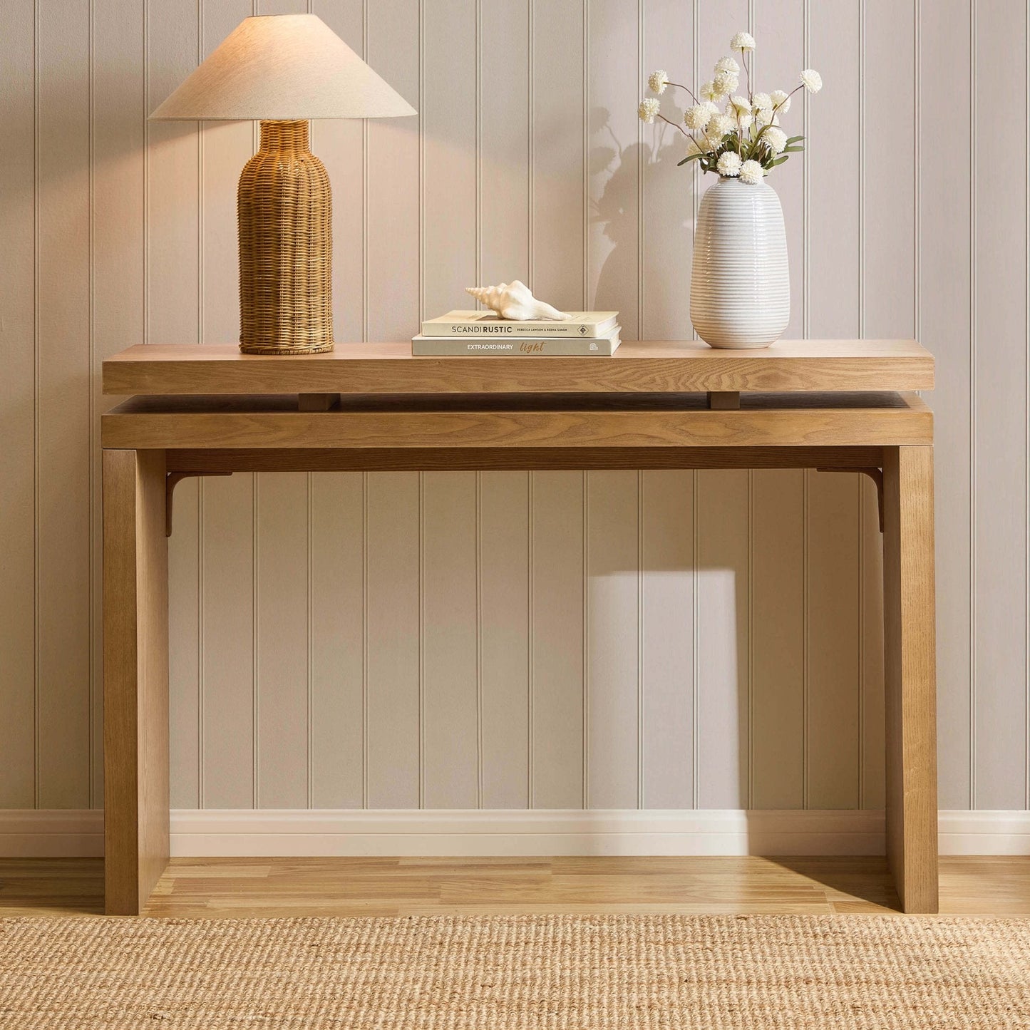 DUS-CC2-03993 Grade-B Dusk Penny Ash Console Table - Medium Wood RRP £199.00