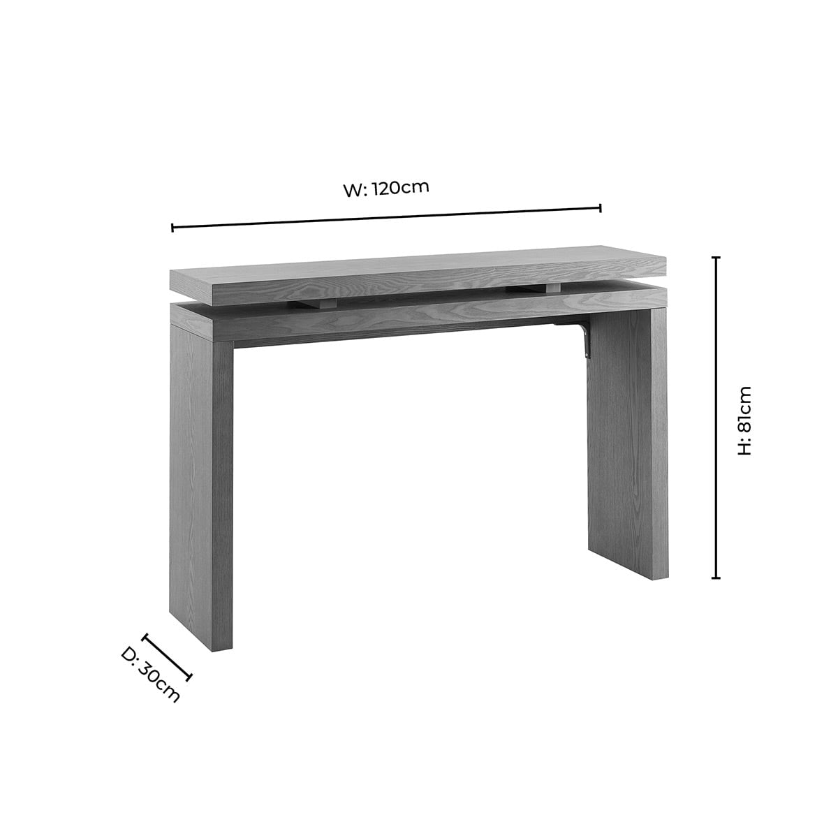DUS-CC2-03993 Grade-B Dusk Penny Ash Console Table - Medium Wood RRP £199.00
