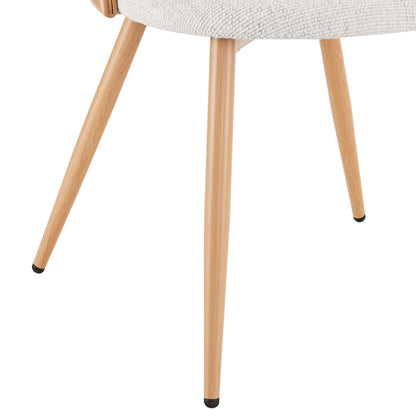DUS-GOL-04855 Grade-B Dusk Phoebe Set Of 2 Dining Chairs - Boucle Ivory/Natural RRP £134