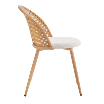 DUS-GOL-04855 Grade-B Dusk Phoebe Set Of 2 Dining Chairs - Boucle Ivory/Natural RRP £134