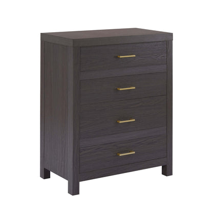 DUS-GOL-04435 Grade-B Dusk Piper 4 Drawer Chest - Dark Wood RRP £179
