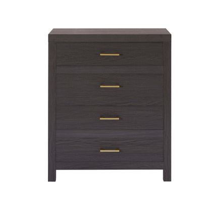 DUS-GOL-04435 Grade-B Dusk Piper 4 Drawer Chest - Dark Wood RRP £179