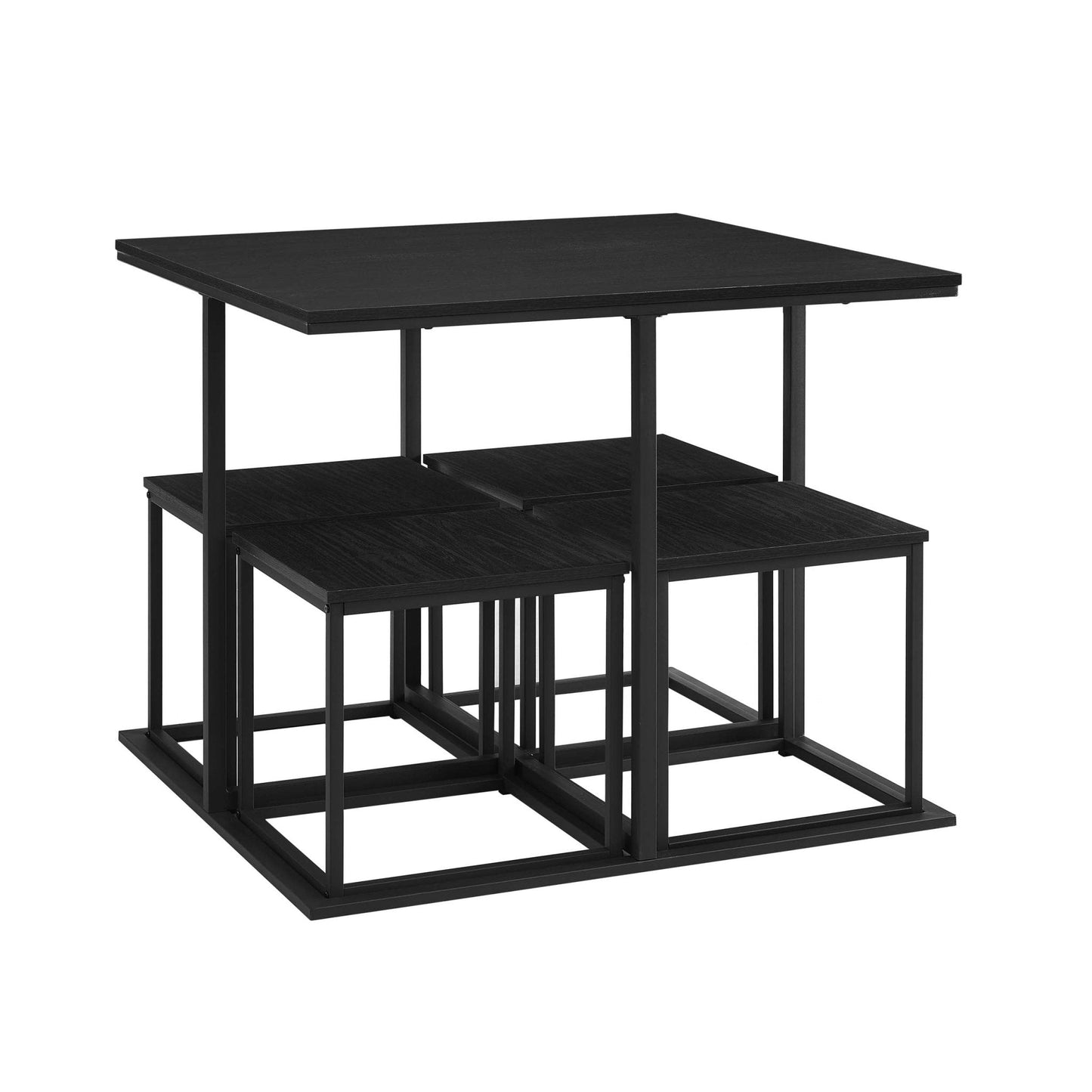 DUS-GOL-07459 Grade-B Dusk Polly Space Saving Dining Table and Chairs - Black RRP £126