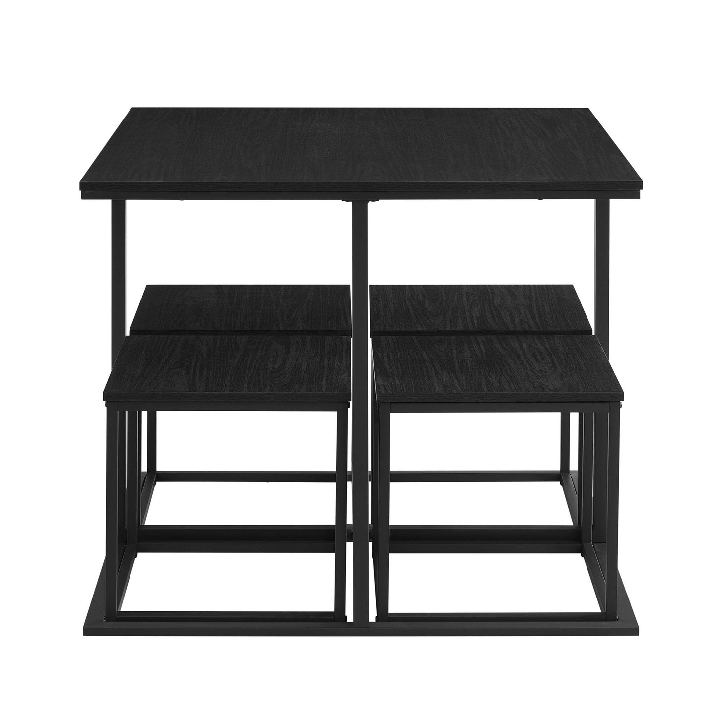 DUS-GOL-07459 Grade-B Dusk Polly Space Saving Dining Table and Chairs - Black RRP £126