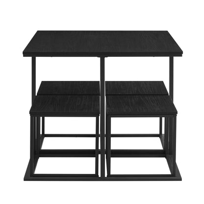 DUS-GOL-07459 Grade-B Dusk Polly Space Saving Dining Table and Chairs - Black RRP £126