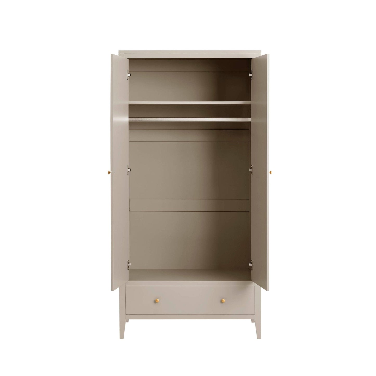 DUS-CC2-03998 Grade-B Dusk Poppy 2 Door Wardrobe with Drawer - Taupe RRP £269.00