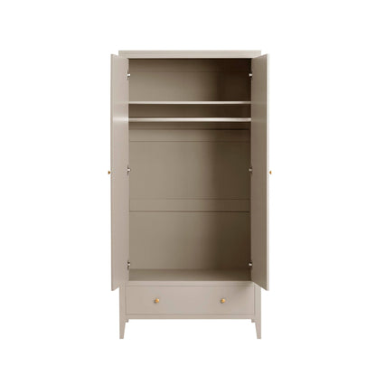 DUS-CC2-03998 Grade-B Dusk Poppy 2 Door Wardrobe with Drawer - Taupe RRP £269.00