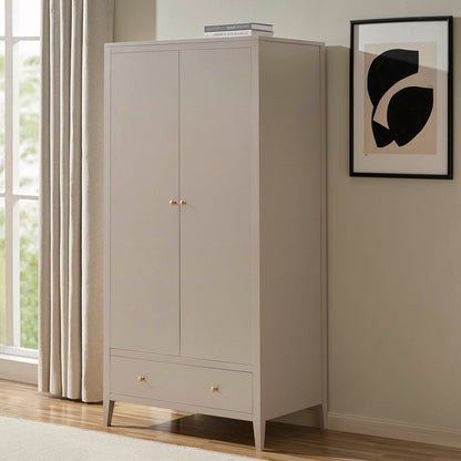 DUS-CC2-03998 Grade-B Dusk Poppy 2 Door Wardrobe with Drawer - Taupe RRP £269.00