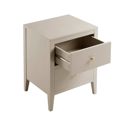 DUS-CC2-03268 Grade-B Dusk Poppy 2 Drawer Bedside Table - Taupe RRP £89.00