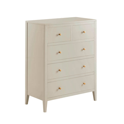 DUS-GOL-00696 Grade-B Dusk Poppy 5 Drawer Chest - Cream RRP £199
