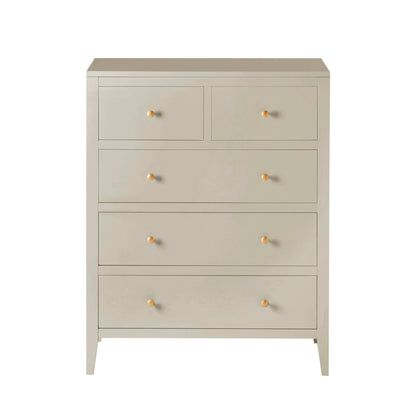 DUS-APM-62802 Grade-B Dusk Poppy 5 Drawer Chest - Cream RRP £199