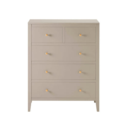 DUS-CC2-04103 Grade-B Dusk Poppy 5 Drawer Chest - Taupe RRP £199.00