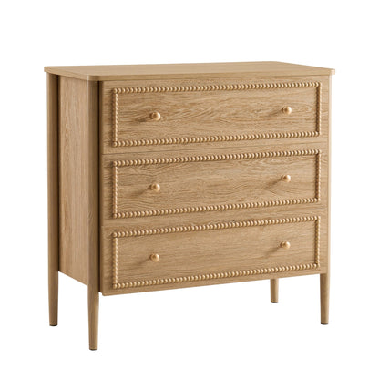 DUS-CC2-04192 Grade-B Dusk Posy 3 Drawer Chest - Light Wood RRP £159.00