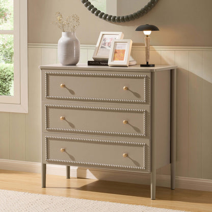 DUS-CC2-04299 Grade-B Dusk Posy 3 Drawer Chest - Taupe RRP £159.00