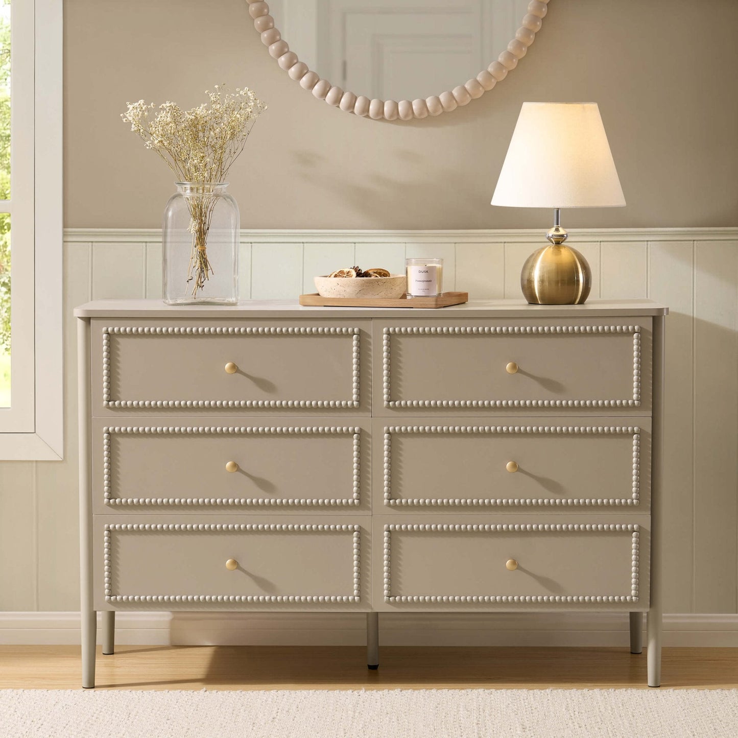 DUS-CC2-05031 Grade-C3 Dusk Posy 6 Drawer Chest - Taupe RRP £229.00