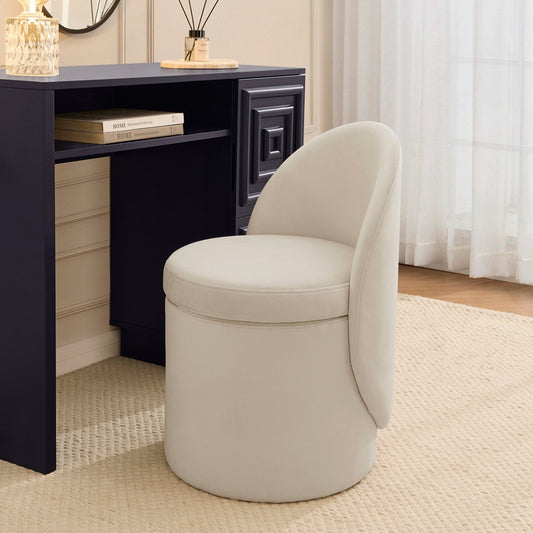 DUS-CC2-02994 Grade-B Dusk Primrose Dressing Table Storage Stool - Ecru RRP £129.00