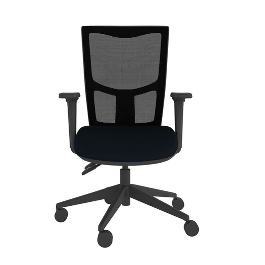 POS-CC2-00278 Grade-C1 Posturite Homeworker Chair With Mesh Back - With Armrests - Black RRP £414