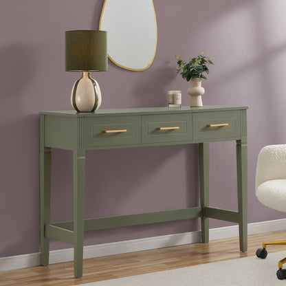 Grade-B Dusk Sienna Vetiver Green & Gold Effect Dressing Table Console RRP £149