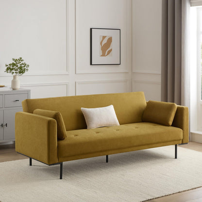 CCG-TRA-00101 Grade-BER Hudson 3 Seat Click Clack Sofa Bed - Mustard RRP £339.00