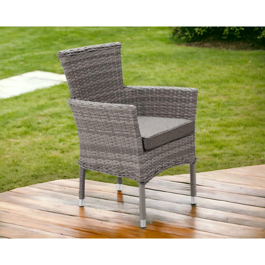 Grade-A Rattan Direct Cambridge Double Flat Grey Set of 4 Stacking Chairs RRP £596