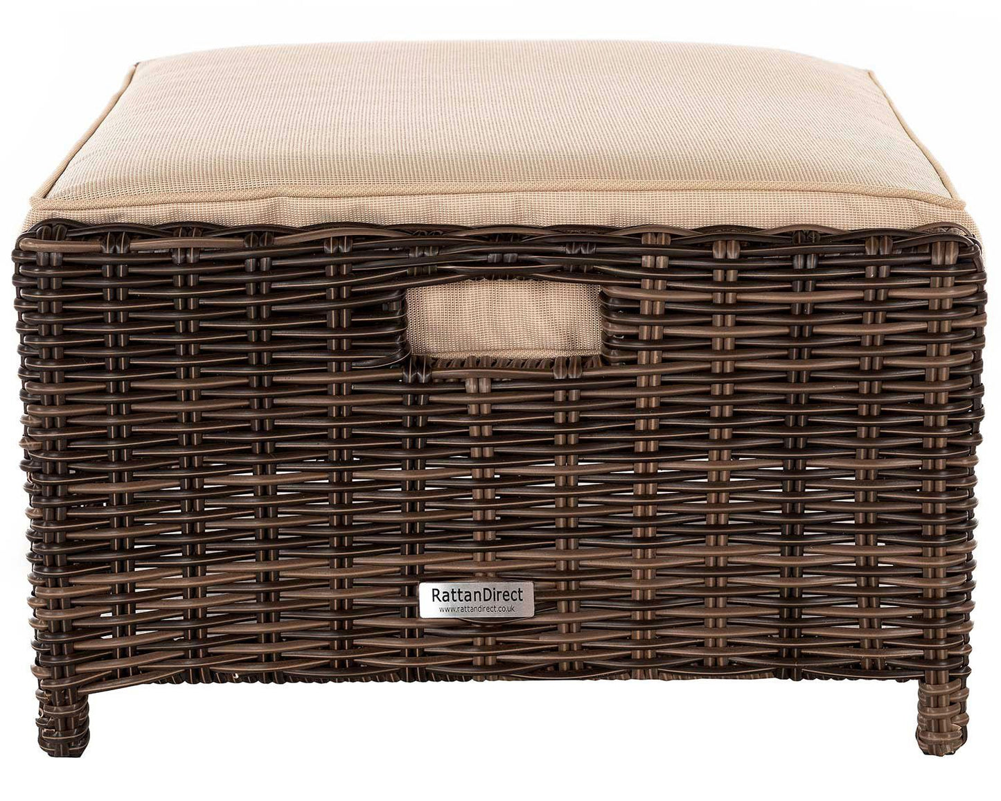 Grade-A Rattan Direct Ascot Truffle Garden Coffee Table & 2 Footstools RRP £249