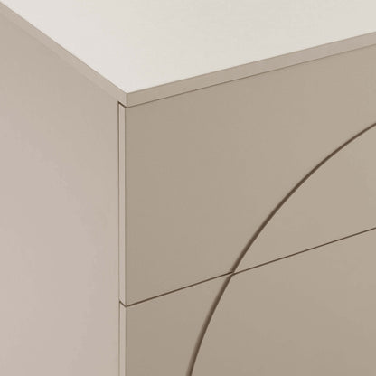 DUS-CC2-04003 Grade-B Dusk Rachel Arch Front 3 Drawer Chest - Taupe RRP £149.00