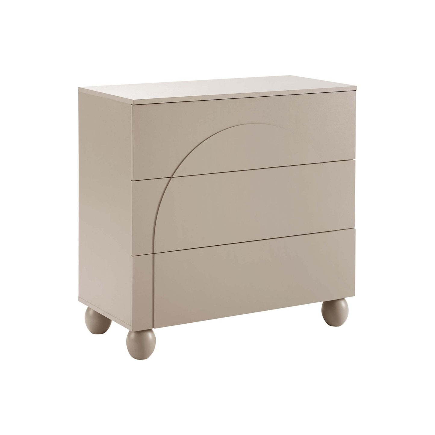 DUS-CC2-04003 Grade-B Dusk Rachel Arch Front 3 Drawer Chest - Taupe RRP £149.00