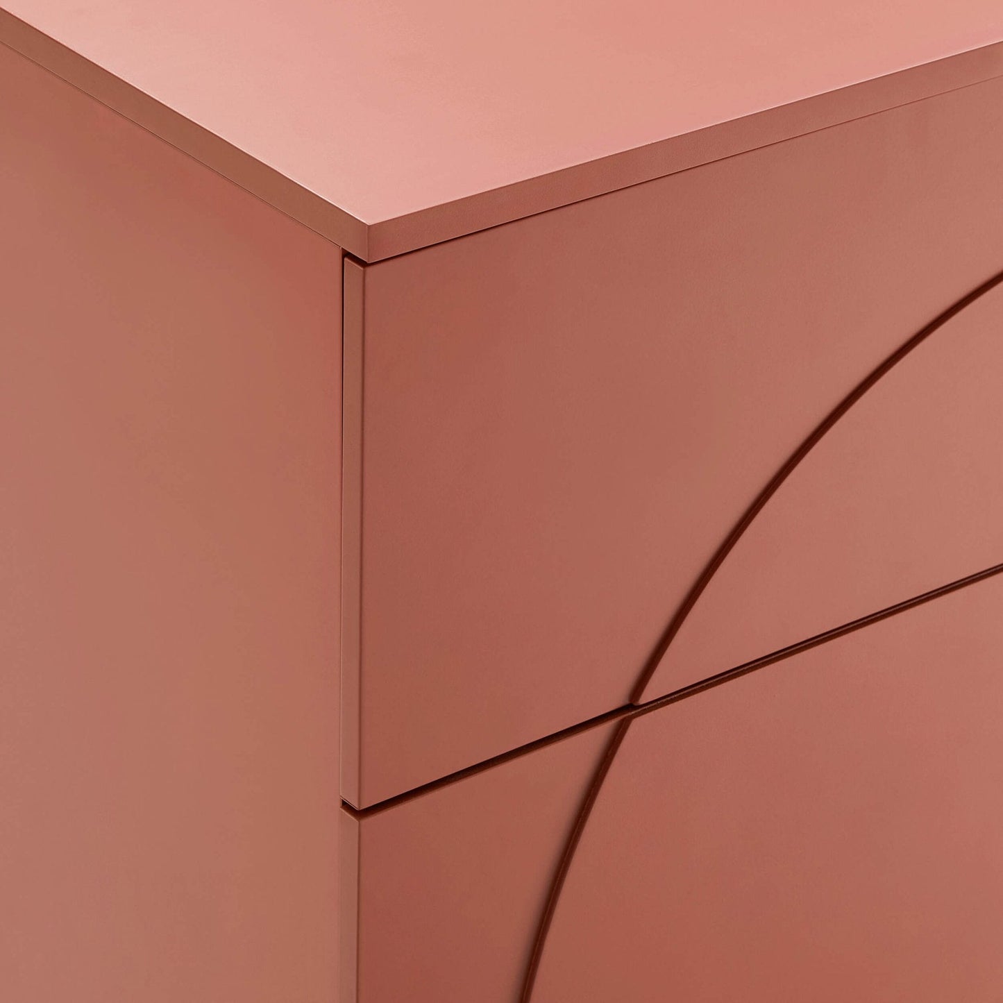 DUS-CC2-04390 Grade-B Dusk Rachel Arch Front 3 Drawer Chest - Terracotta RRP £149.00