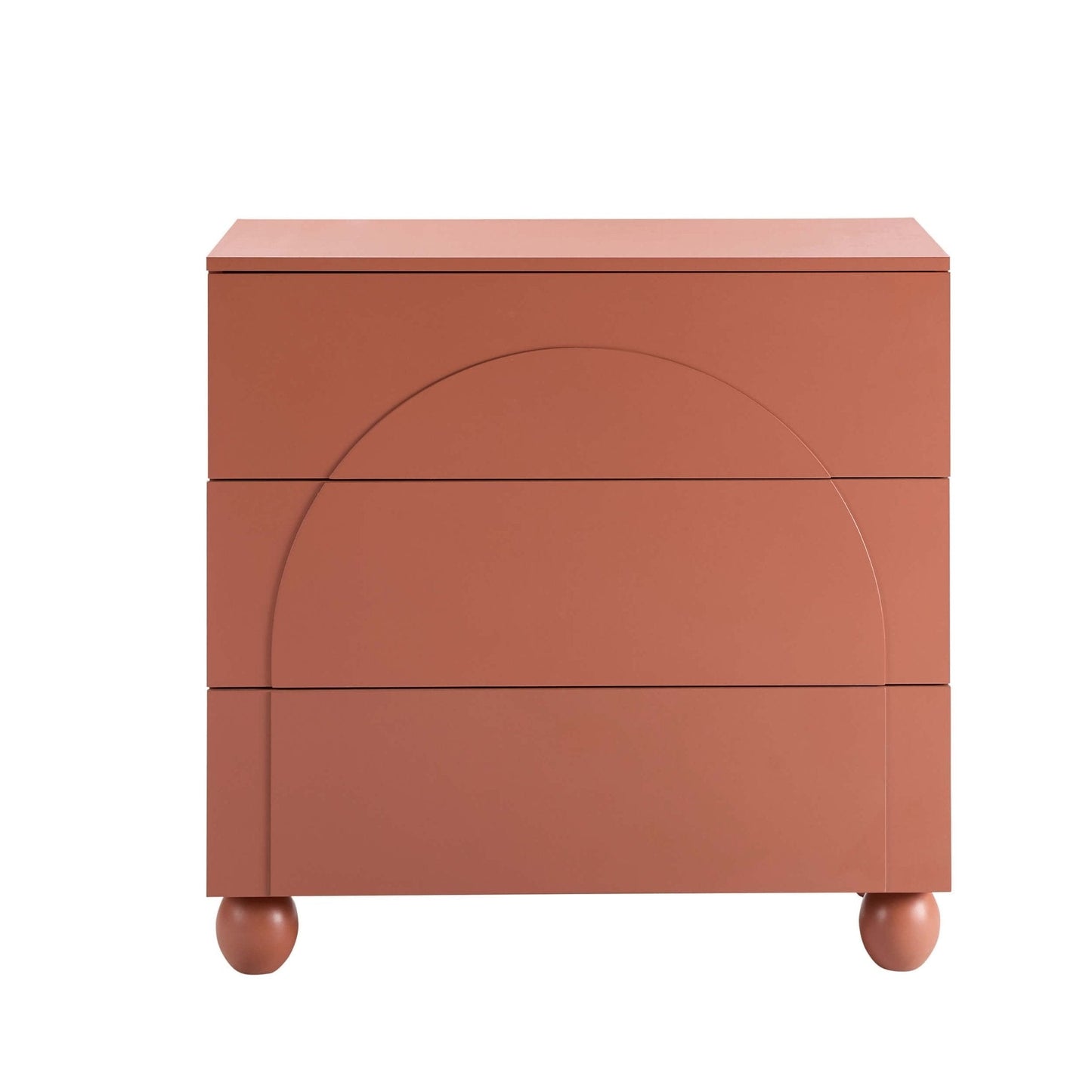 DUS-CC2-04390 Grade-B Dusk Rachel Arch Front 3 Drawer Chest - Terracotta RRP £149.00