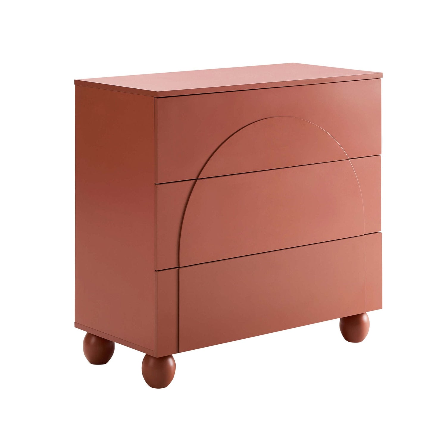 DUS-CC2-04390 Grade-B Dusk Rachel Arch Front 3 Drawer Chest - Terracotta RRP £149.00