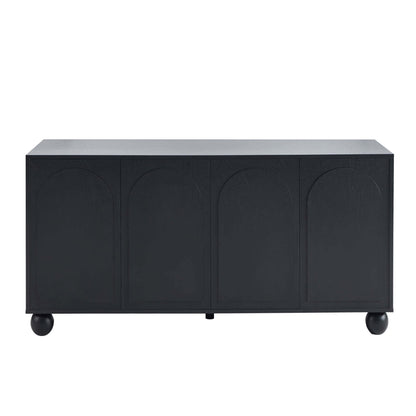 DUS-CC2-04391 Grade-B Dusk Rachel Arch Front 4 Door Sideboard - Black RRP £229.00